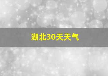 湖北30天天气