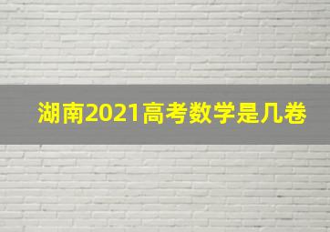 湖南2021高考数学是几卷