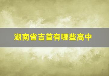 湖南省吉首有哪些高中