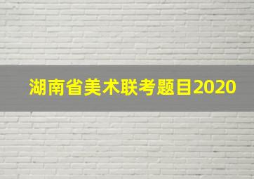 湖南省美术联考题目2020