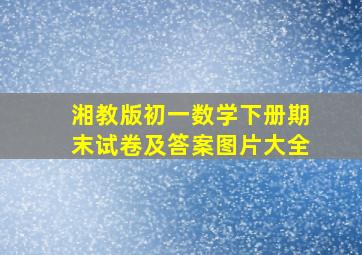 湘教版初一数学下册期末试卷及答案图片大全