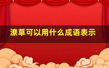 潦草可以用什么成语表示