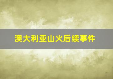 澳大利亚山火后续事件