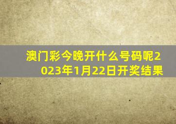 澳门彩今晚开什么号码呢2023年1月22日开奖结果