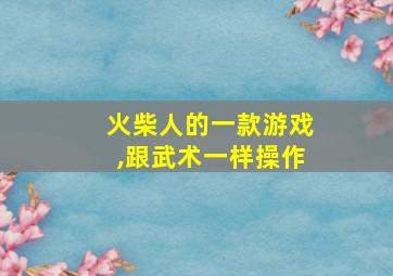 火柴人的一款游戏,跟武术一样操作