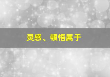 灵感、顿悟属于