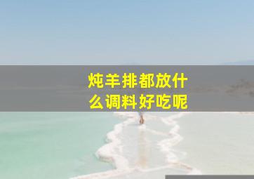 炖羊排都放什么调料好吃呢