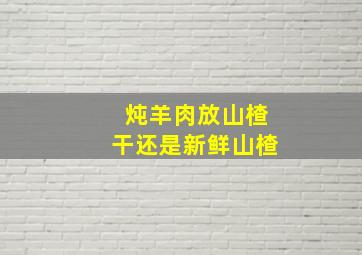 炖羊肉放山楂干还是新鲜山楂