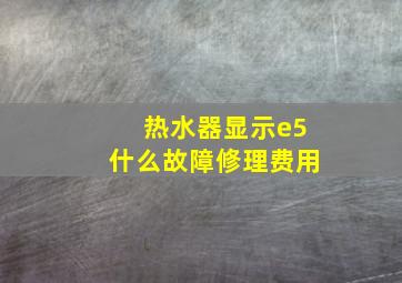 热水器显示e5什么故障修理费用