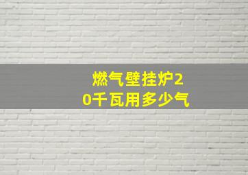 燃气壁挂炉20千瓦用多少气