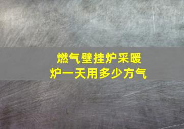 燃气壁挂炉采暖炉一天用多少方气