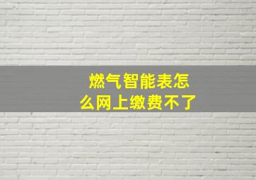 燃气智能表怎么网上缴费不了