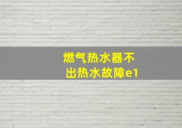 燃气热水器不出热水故障e1