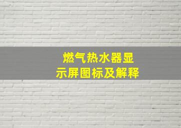 燃气热水器显示屏图标及解释