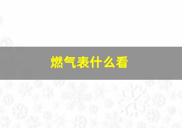 燃气表什么看