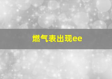 燃气表出现ee