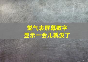 燃气表屏幕数字显示一会儿就没了