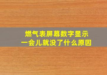 燃气表屏幕数字显示一会儿就没了什么原因