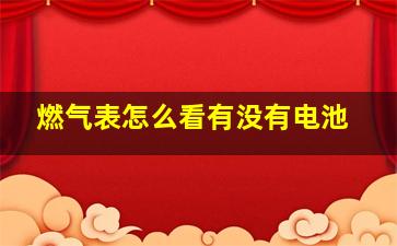 燃气表怎么看有没有电池