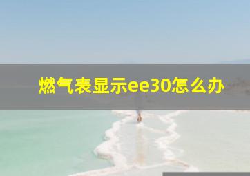 燃气表显示ee30怎么办