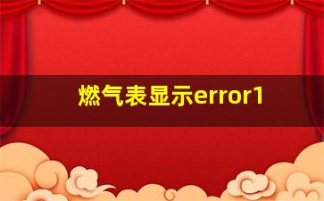 燃气表显示error1