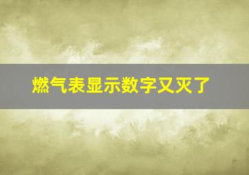 燃气表显示数字又灭了