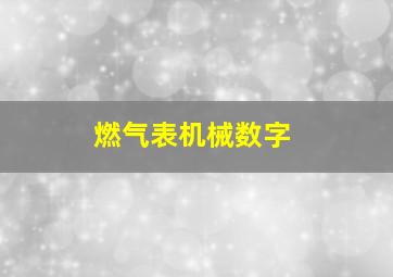 燃气表机械数字