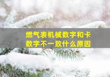 燃气表机械数字和卡数字不一致什么原因