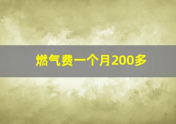 燃气费一个月200多