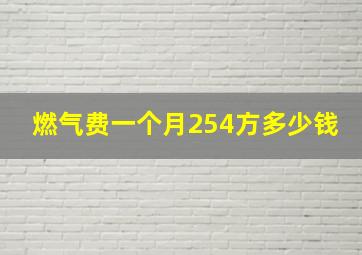 燃气费一个月254方多少钱