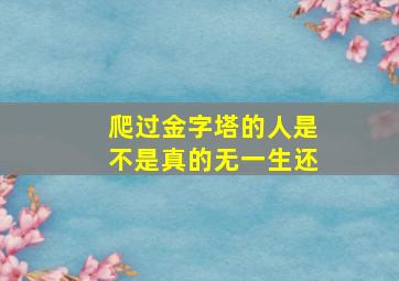 爬过金字塔的人是不是真的无一生还