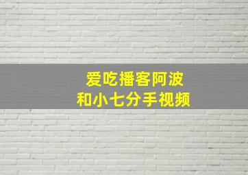 爱吃播客阿波和小七分手视频