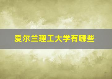 爱尔兰理工大学有哪些