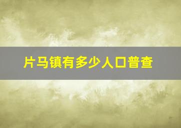 片马镇有多少人口普查