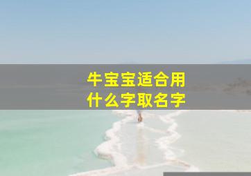 牛宝宝适合用什么字取名字