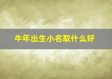 牛年出生小名取什么好