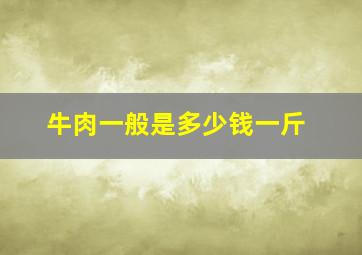 牛肉一般是多少钱一斤