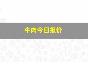 牛肉今日报价