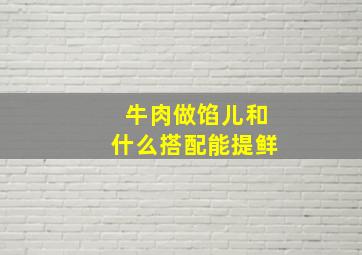 牛肉做馅儿和什么搭配能提鲜