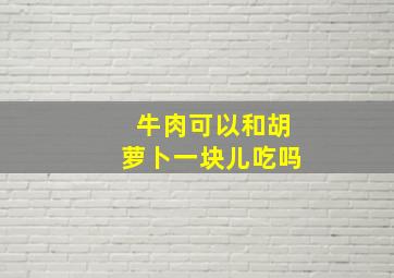 牛肉可以和胡萝卜一块儿吃吗