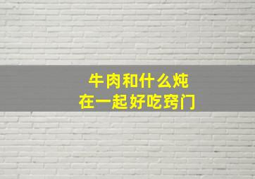 牛肉和什么炖在一起好吃窍门