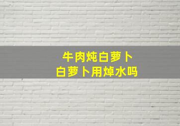 牛肉炖白萝卜白萝卜用焯水吗