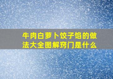 牛肉白萝卜饺子馅的做法大全图解窍门是什么