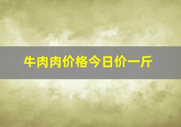 牛肉肉价格今日价一斤