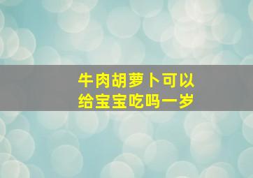 牛肉胡萝卜可以给宝宝吃吗一岁