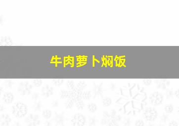 牛肉萝卜焖饭