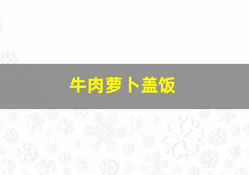 牛肉萝卜盖饭