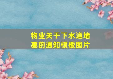 物业关于下水道堵塞的通知模板图片