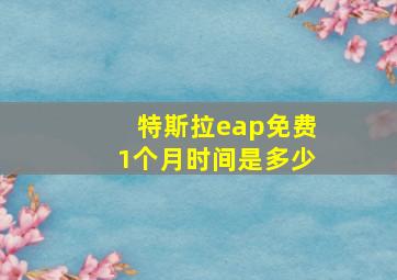 特斯拉eap免费1个月时间是多少