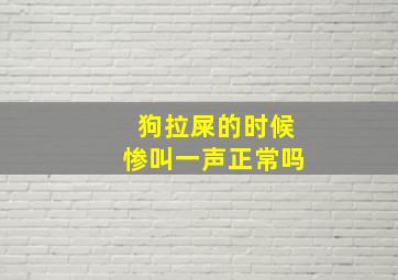 狗拉屎的时候惨叫一声正常吗